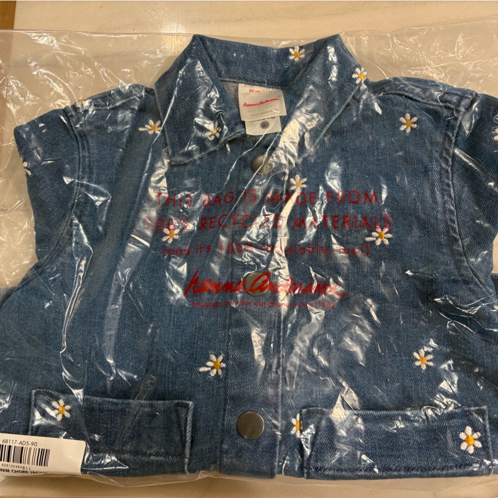 Blue Denim Floral Embroidered Top